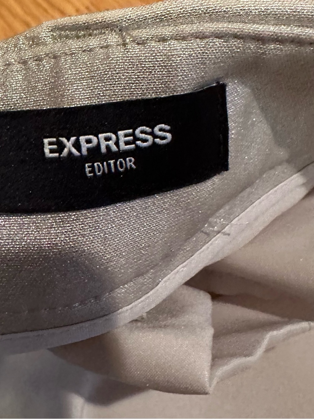 Express Editor Metallic Mid Rise Trouser Pant - Picture 3 of 8